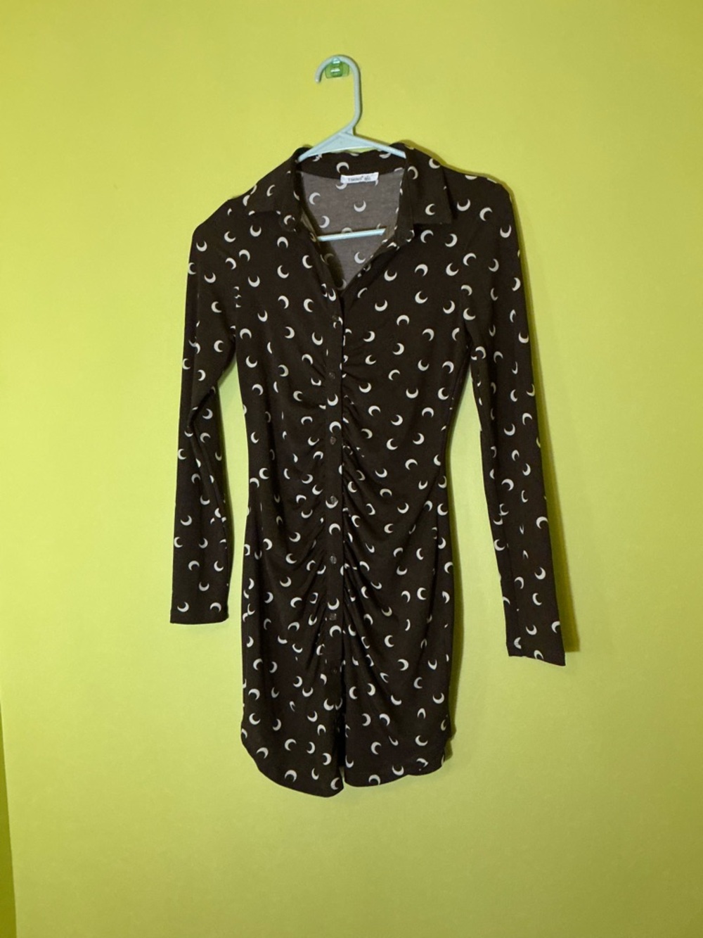Timing Brown Long-Sleeve Crescent Print Festival Dress